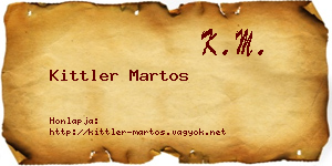 Kittler Martos névjegykártya